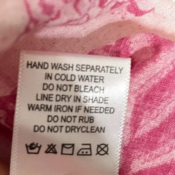 Tuckernuck Ro’s Garden Chanderi Top Size XS Pink Floral Cotton Button Blouse - Picture 8 of 9